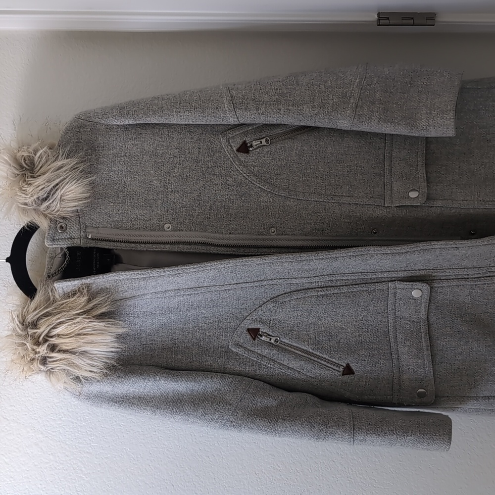 J. CREW Chateau Parka Italian Stadium Cloth Wool By Nello Gori Size 0